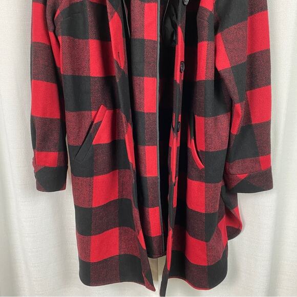 Torrid Black&Red Plaid Wool Relaxed Shacket Sz.2 NWT - Picture 7 of 16